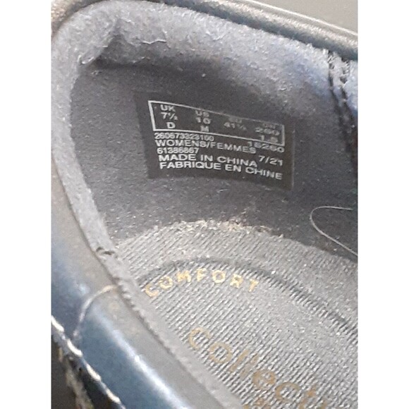 Clarks Collection Leather Slip-On Ultimate Comfort Shoes Ladies 10 Navy Loafers - Picture 7 of 9